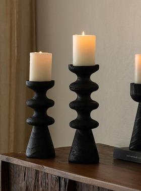 侘寂风复古烛台摆件民宿酒店客厅餐桌装饰品创意蜡烛台浪漫小夜灯