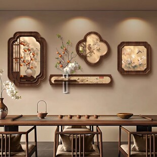 宋代美学2026新款茶室布置装饰画大气新中式客厅沙发背景墙壁挂画
