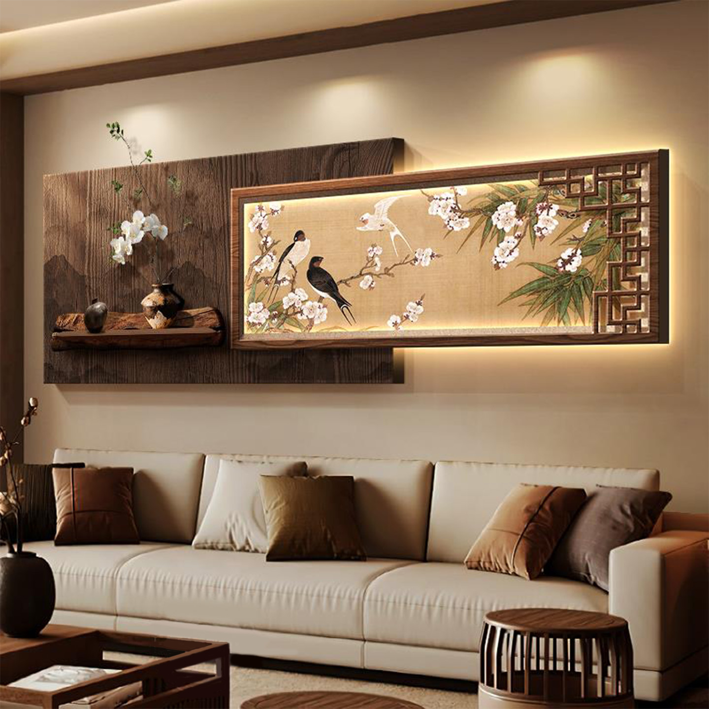 新中式花鸟客厅装饰画宋代