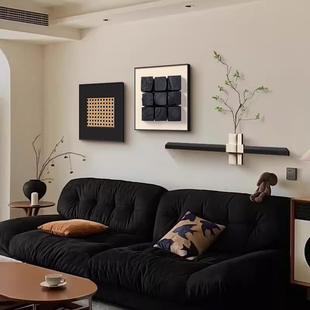 现代简约客厅装饰画沙发背景墙挂画2026新款轻奢高级感带绿植壁画