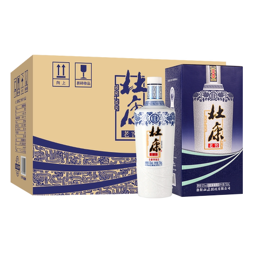 杜康酒 浓香型 白酒 纯粮食酒 豪享版52度750ml*6瓶整箱装 官方店 - 封面