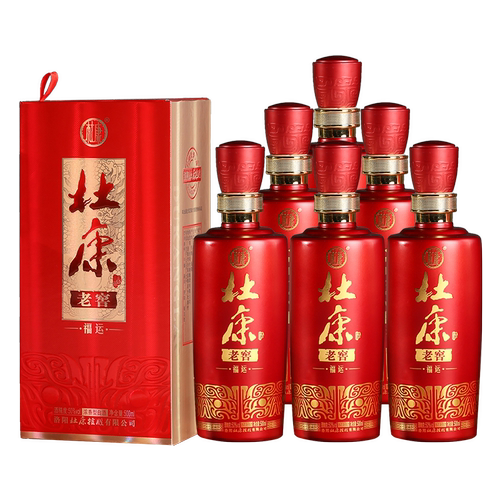 杜康酒老窖福运 浓香型 纯粮食 白酒 50度500mL*6整箱装 官方店