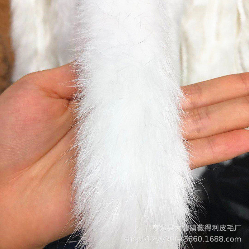 仿水貂毛条披风斗篷门襟靴子小毛边唐装汉服人造毛条仿兔毛花边