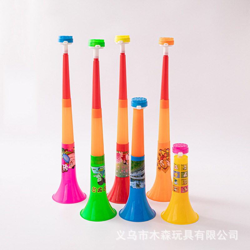 儿童大喇叭三节可伸缩小孩可吹活动加油助威道具地摊玩具宝宝乐器