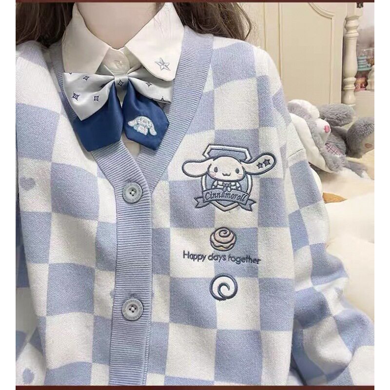 刺绣jk开衫毛衣针织衫外套上衣女外贸玉桂狗开衫学院风可爱甜常规