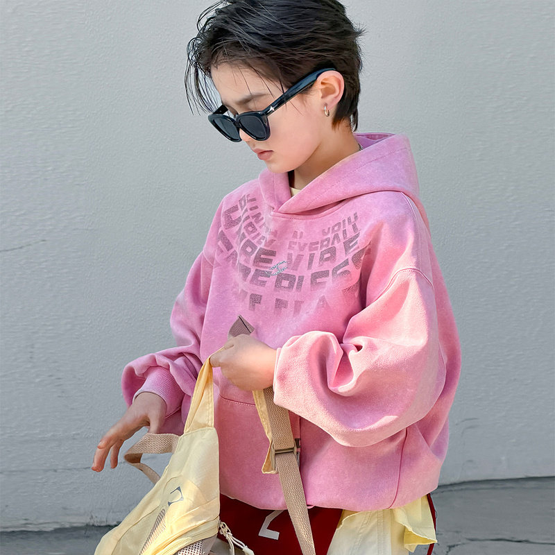 韩版男童字母连帽卫衣粉色打底衫内搭上衣2026春季新款秋装男孩,童装/婴儿装/亲子装,卫衣/绒衫,淘宝优惠券,粉丝福利购,淘宝优惠卷