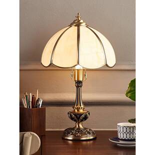 美式全铜台灯卧室床头灯欧式现代简约温馨创意客厅书房家用灯具