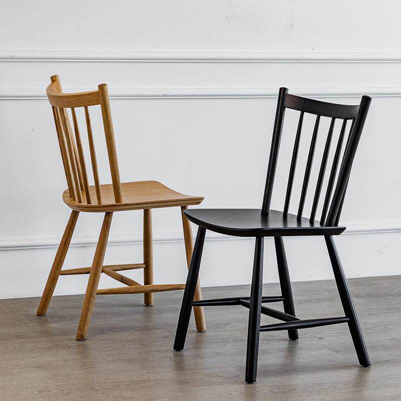 XZC533现代简约北欧时尚白橡木实木靠背设计师温莎椅子餐厅原木网