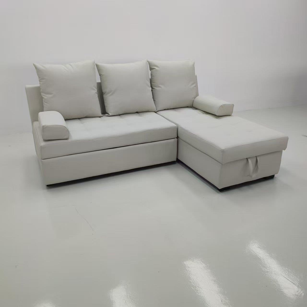 现代简约沙发床小户型客厅转角多功能贵妃可储物组合沙发床