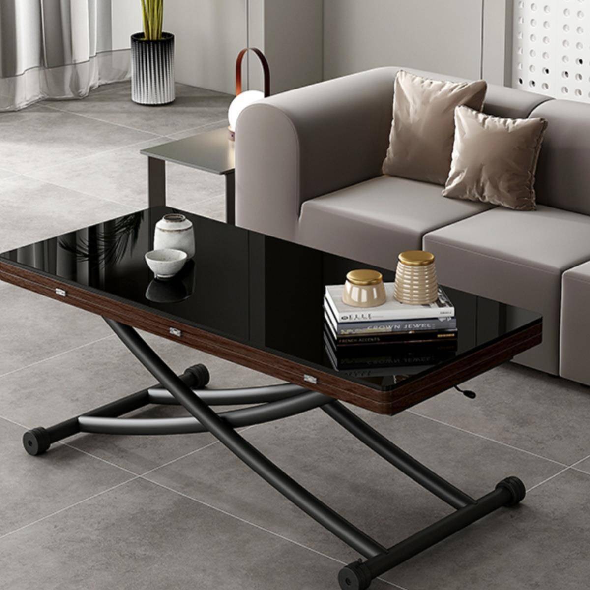 实木升降茶几变餐桌岩板多功能桌子两用折叠移动桌简约小户型新款