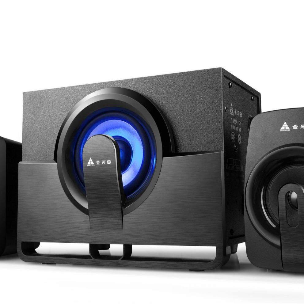 金河田Q7音响低音炮多媒体电脑音箱台式木质2.1