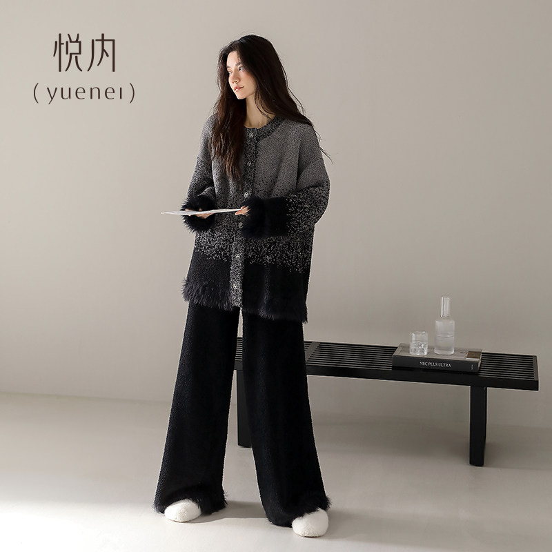 悦内半边绒睡衣女秋冬季珊瑚绒毛绒家居服保暖冬装时尚渐变可外穿,女士内衣/男士内衣/家居服,睡衣/家居服套装,淘宝优惠券,粉丝福利购,淘宝优惠卷