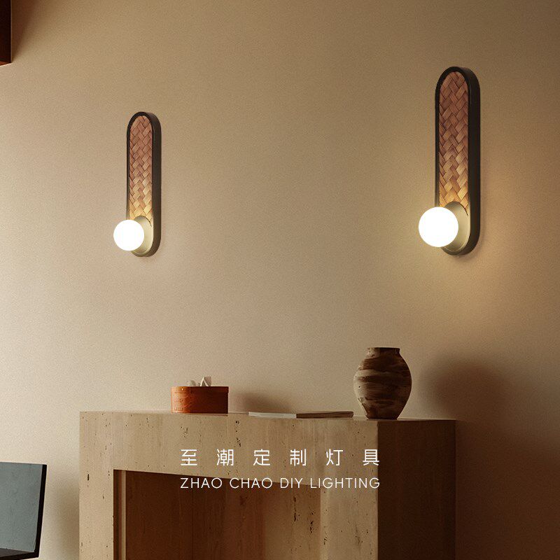 侘寂风复古日式壁灯中式民宿餐z厅过道艺术浴室卧室床头装饰创意