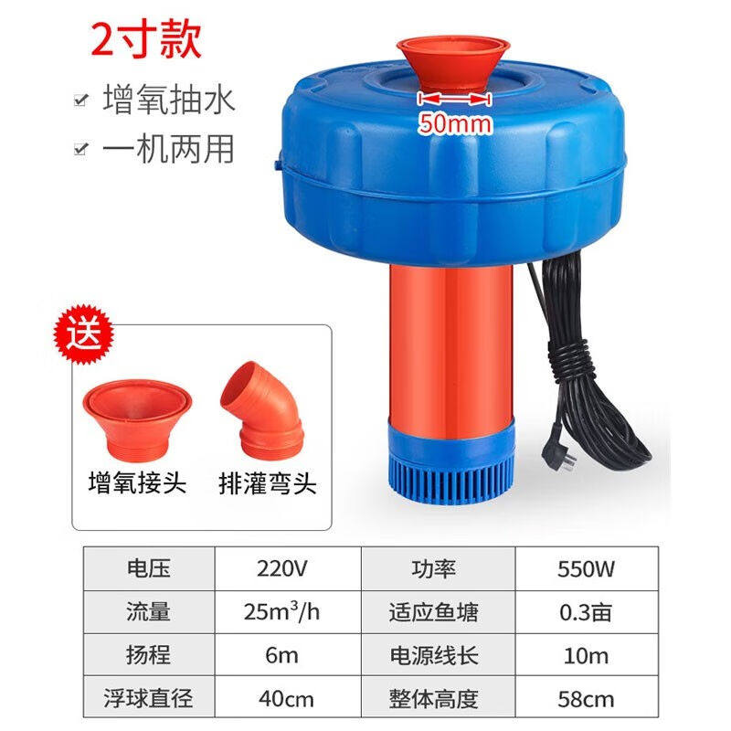 速发孜索鱼塘增氧机大型大功氧打率机220v鱼池增氧机养鱼氧气泵养