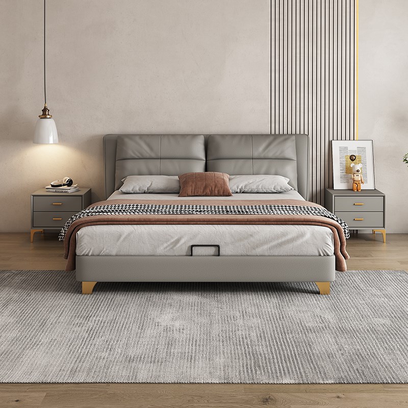 速发意式床简.双人床1床8米轻奢皮床主卧婚床软包储物约家用大床