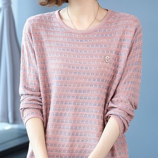 速发大码装春季202年时爆款气质新尚春长秋袖打底衫上衣潮