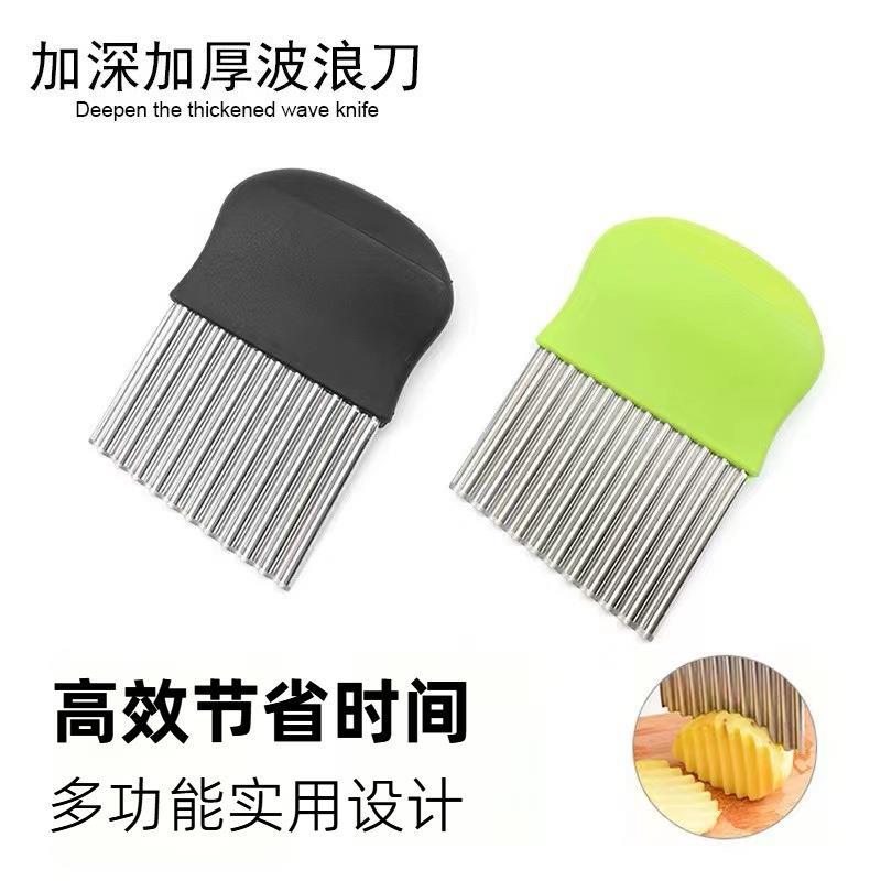 速发薯锈钢土刀切 马铃不波浪豆厨房小工具 薯条切狼牙土豆切片器