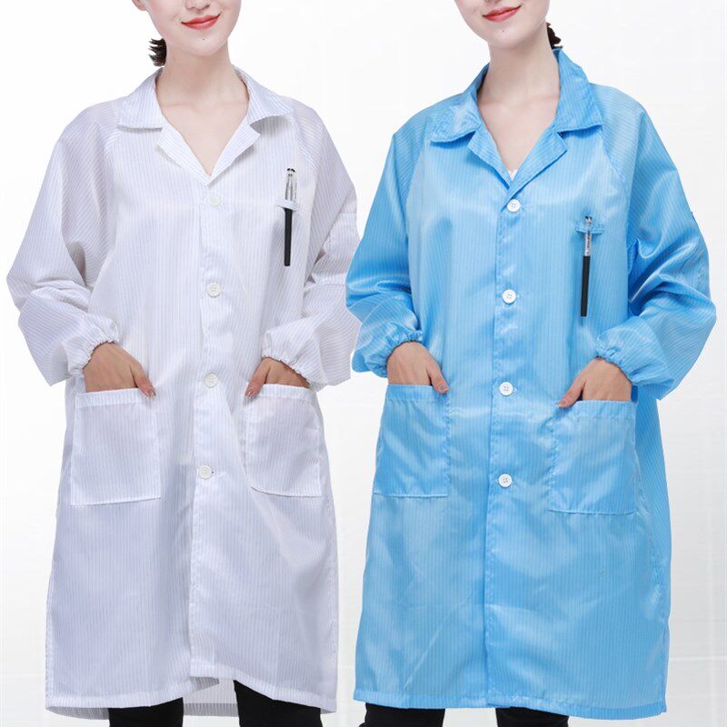 速发带实验防防腐蚀耐碱酸防静电防水室油工作服白蓝色大褂