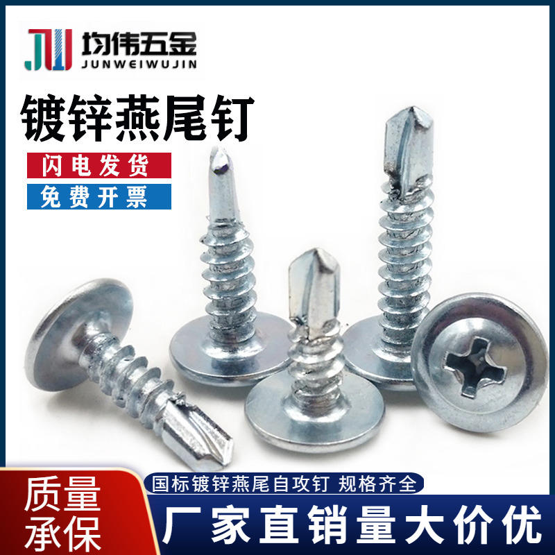 速发国标镀锌十尾大扁头钻字自攻自钻尾燕钉螺钉 大圆头华司螺丝 - 封面