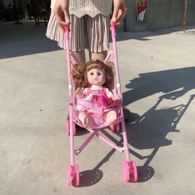 速发宝宝儿童玩具洋娃娃婴爸手推车妈家家会叫爸儿妈过喂水会尿尿