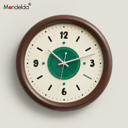 速发Made表da免打l奶油风挂钟客厅创意钟孔2024新款简约大气时钟