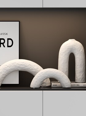 速发简桌拱形摆件高级感客厅陶瓷花瓶面约酒柜家居装饰品