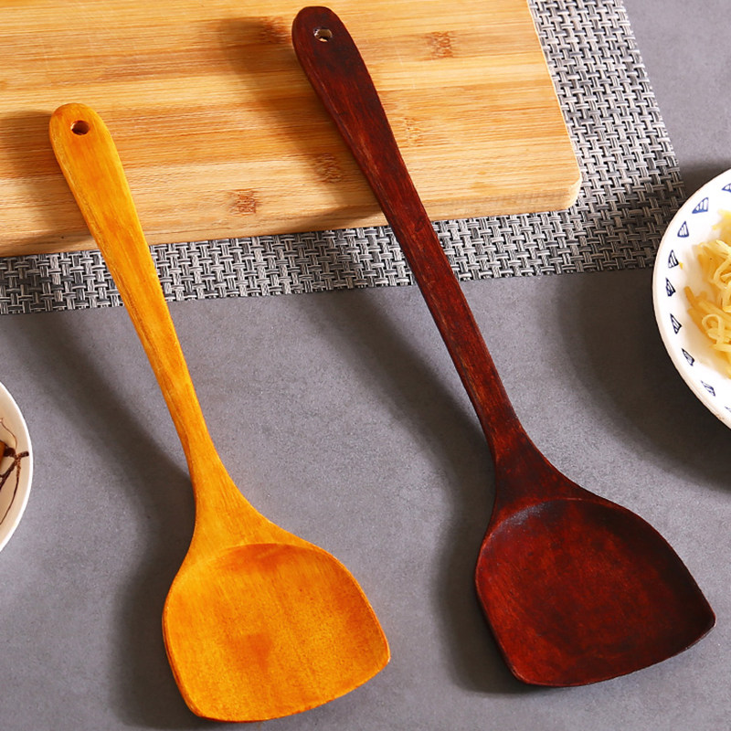 速发家用锅铲木铲子不粘锅专用木头勺子家质长柄饭用炒菜煎铲汤勺