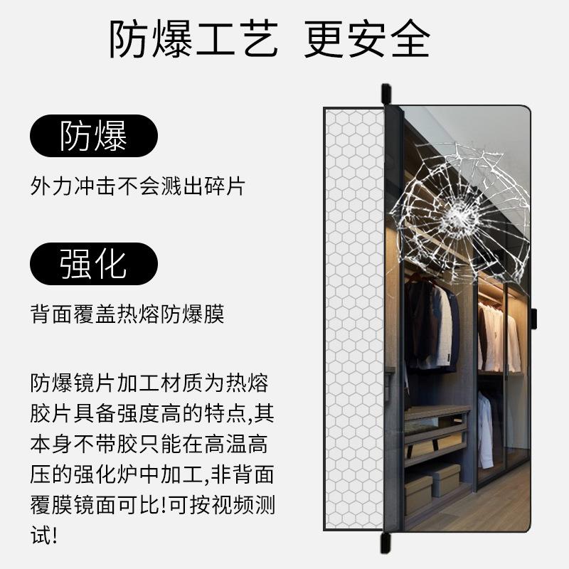 衣柜镜子内装推拉镜衣橱平开门穿衣镜内置旋转隐藏折叠伸缩全身镜