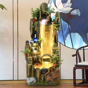 假山流水噴泉落地魚池庭院玄關開業送禮客廳辦公室內景觀加濕擺件