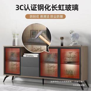 轻奢家用客厅玻璃门储物柜小户型高款 电视柜高柜新款 电视柜