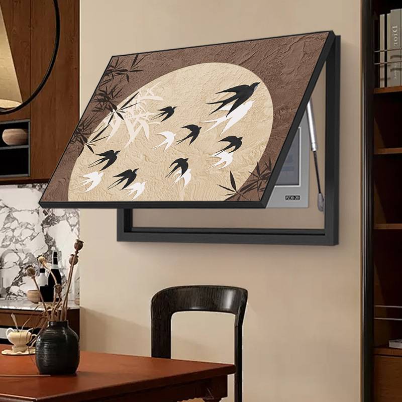 中古风电表箱装饰画现代轻奢艺术客厅免打孔配弱电箱遮挡开关挂画