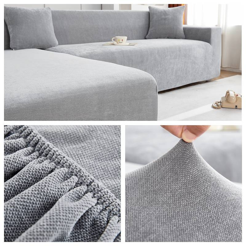 3EW1加厚雪尼尔弹力沙发套罩笠全包一体式轻奢梳化毯子l型全