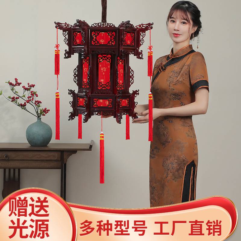 中国风仿古古风灯笼实木宫灯街道户外景区结婚景区装饰走马灯