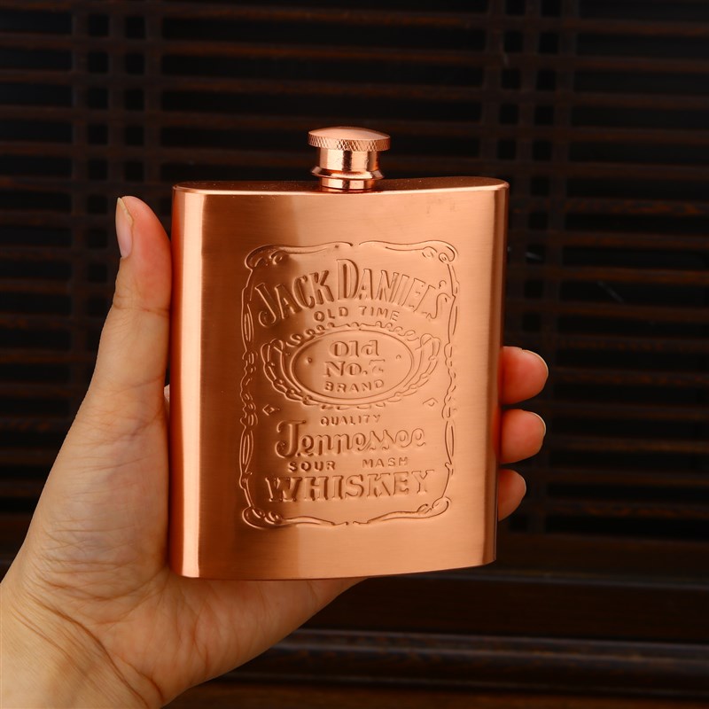 速发精典怀旧古铜酒壶随身户携便外不锈酒酒壶便携水壶扁酒瓶钢具