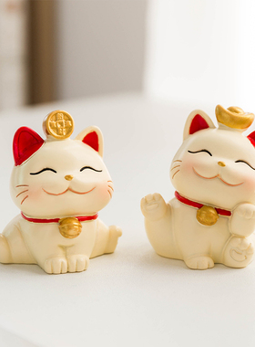 速发转运招财猫摆件办公室你位家居饰生家用品迷工可爱桌面小装饰