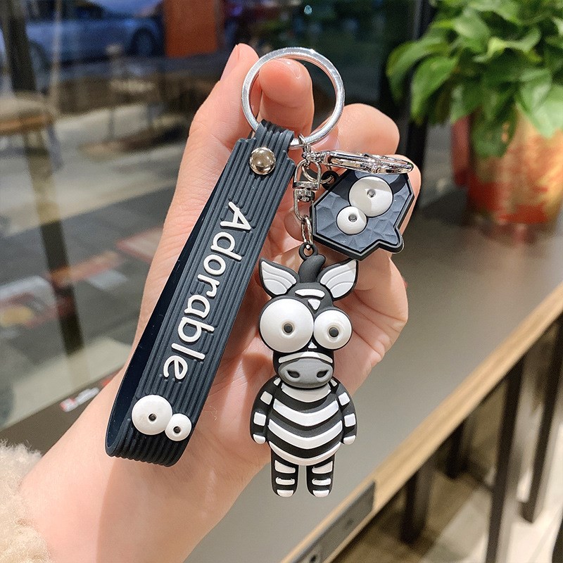 速发可爱动物挂件礼p硅胶车品vc滴胶配饰创意汽链扣