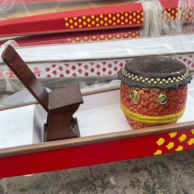 速发玻璃钢龙舟端午节传统水上手划比赛表演标准国际竞赛龙船木质