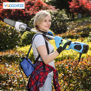 速发优动电动高剪修树锯充电式果枝高树锯加长杆高空空多功能链条