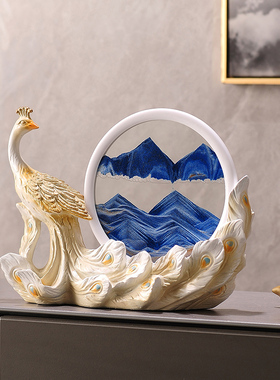 速发流家画客厅孔雀摆件沙居电视居酒柜装饰品新房子搬家乔迁新柜