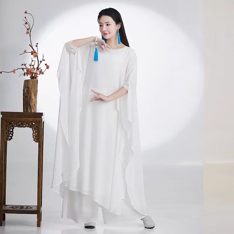 速发白色禅舞服装套装202年新款古典舞演出飘服气中国风仙逸连衣