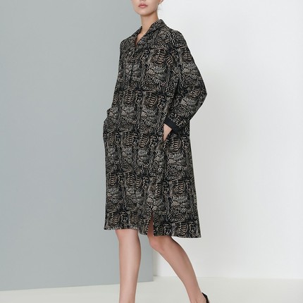 柯罗芭春秋专柜同款水波纹时尚印花连衣裙  LT1833 ￥4590