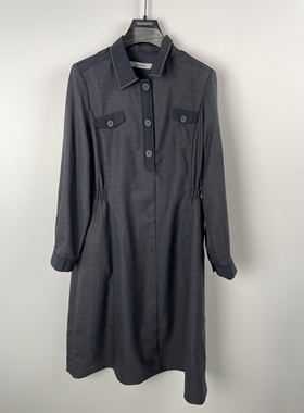 柯利亚诺冬季专柜同款经典都市精仿羊毛混纺拼色连衣裙  LY1146