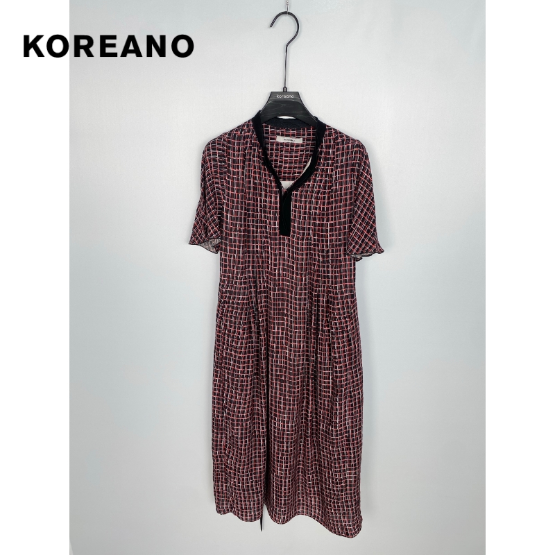 柯利亚诺夏季专柜同款显现活力格纹小O型连衣裙  LW2483 ￥2680