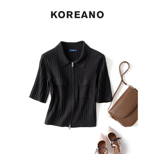 柯利亚诺春秋专柜同款黑色编织短款小上衣  HY8274G ￥2080