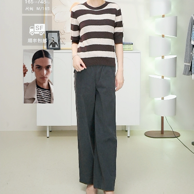 柯利亚诺春秋专柜同款灯芯绒松紧腰直筒裤  KT2539(XUN)吊牌1880
