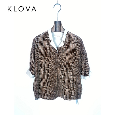 柯罗芭夏季专柜同款艺术印染茧型休闲衬衫 2221 CW0816C ￥2590