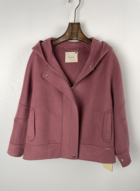 柯罗芭冬季专柜同款粉紫色连帽羊毛大衣  SY4402 ￥7900