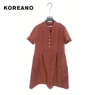 LW7988 柯利亚诺夏季 连衣裙 酒红色小立领半袖 ¥4880 专柜同款