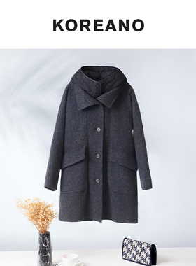 柯利亚诺冬季专柜同款高领连帽两件式休闲棉服  MZ0067(9UN)D