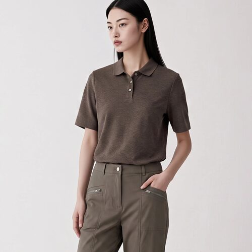 柯罗芭夏季专柜同款简约灰色POLO领T恤  TT3910(BUN)B ￥1390